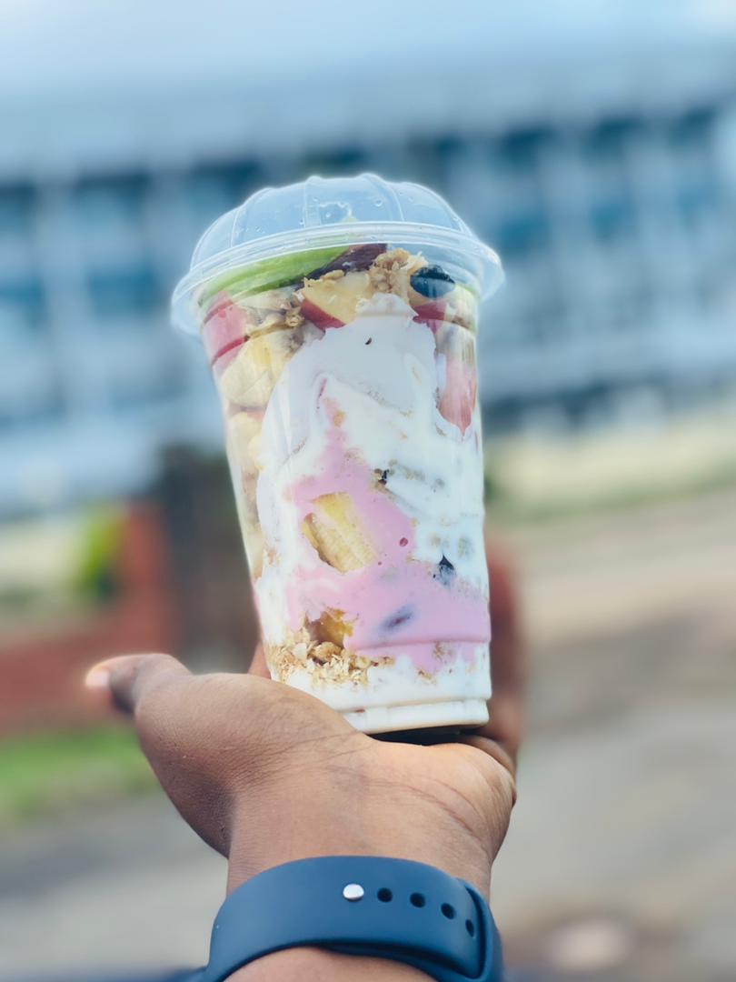 fruit and granola parfait. 